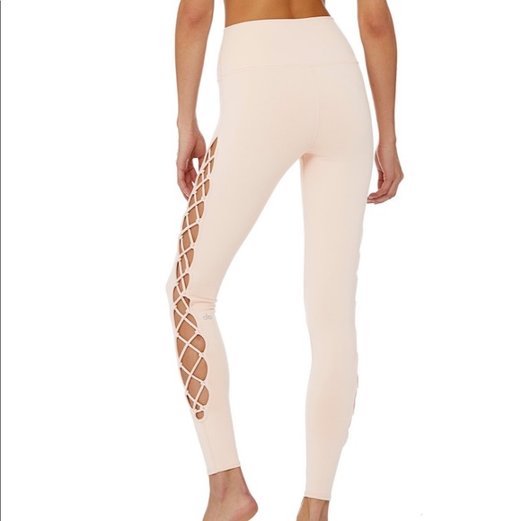 NEW • Alo Yoga • Interlace Leggings Nectar Pink - Picture 2 of 7